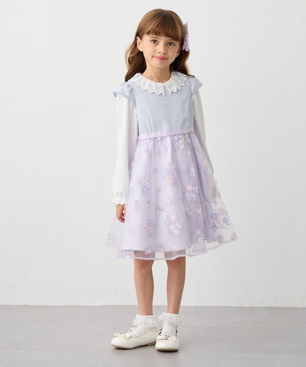 ANY KIDS レース襟カットソーブラウス ホワイト