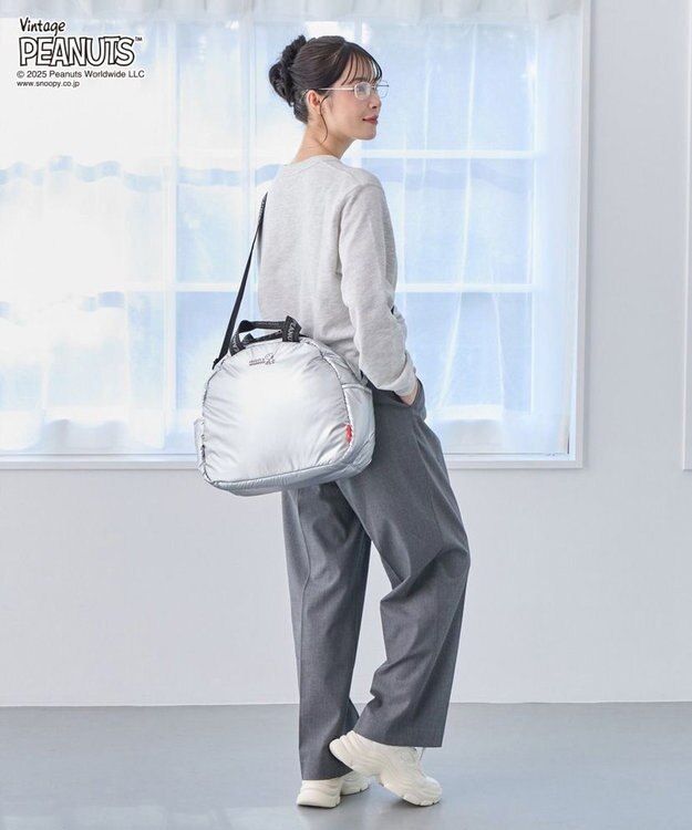 ROOTOTE 8454【スヌーピー】IP.ミディアム.パデット.ピーナッツ-0S 02：シャイニーシルバー