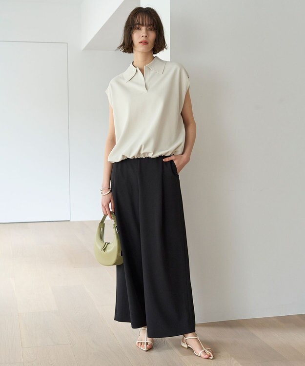 UNFILO スゴ機能 ドロストスキッパーニット グレージュ