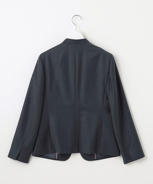 J.PRESS LADIES L 【セットアップ対応】BAHARIYE1 ノーカラー ジャケット ネイビーピンヘッド系