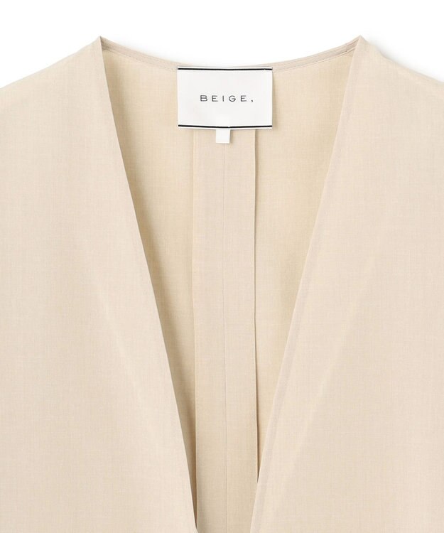 BEIGE， 【洗える/接触冷感/速乾/UVケア対応・Precious 8月号掲載】BATEAU / ボタンレスノーカラジャケット Beige