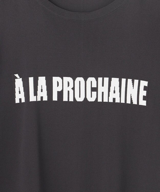 UNFILO スゴ機能美ニット ロゴジャガード チャコールベース