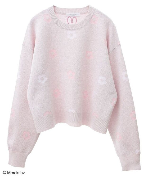 Green Parks Ｍｉｆｆｙ／フラワージャガードニットプルオーバー Pink