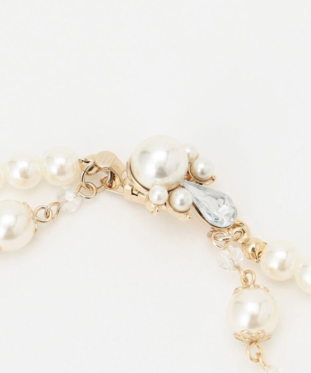 ANY SIS ビジューパール調2連 ネックレス ライトゴールド