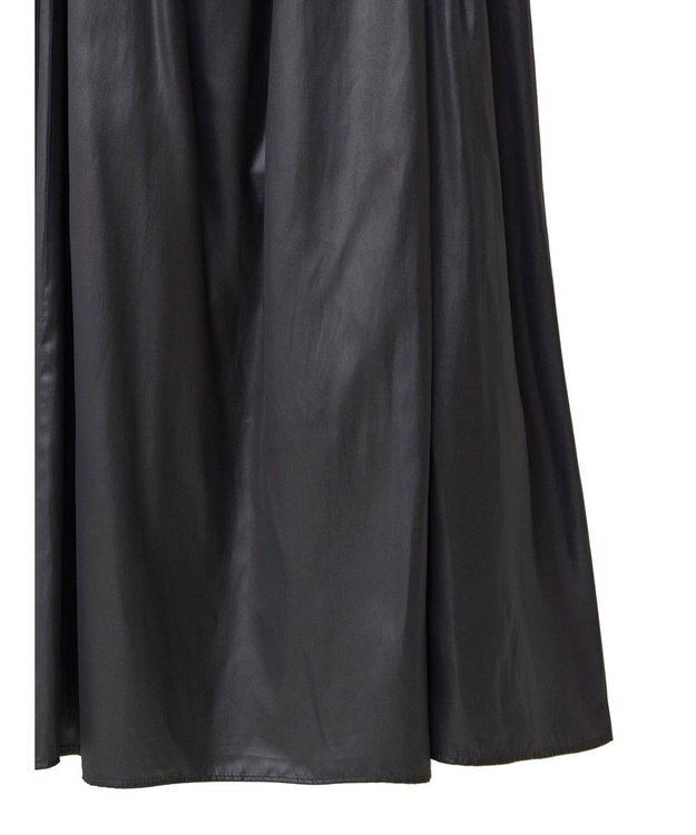 Green Parks レザー風キャミワンピース Black