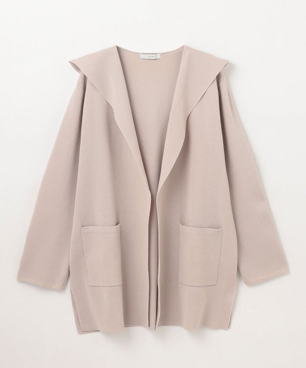 ANY ニットフーディーコーディガン サンドベージュ