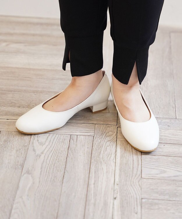 Pointer 日本製 美脚ラウンドトゥパンプス オフホワイト