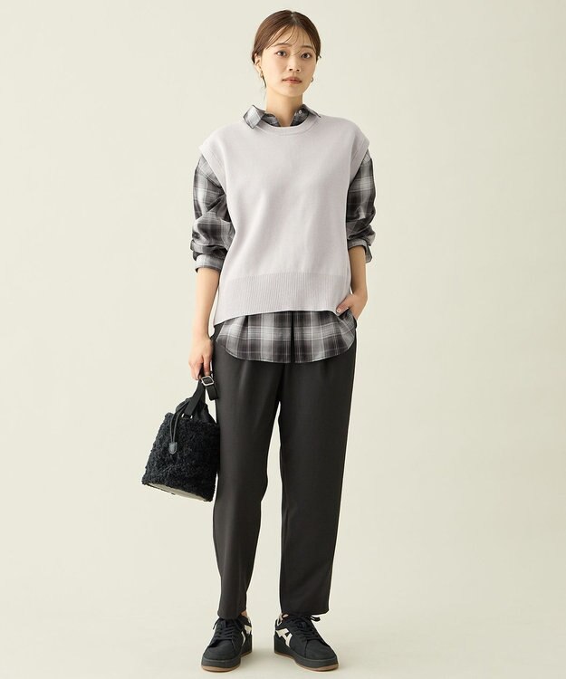 ANY フレンチスリーブニット ライトグレー