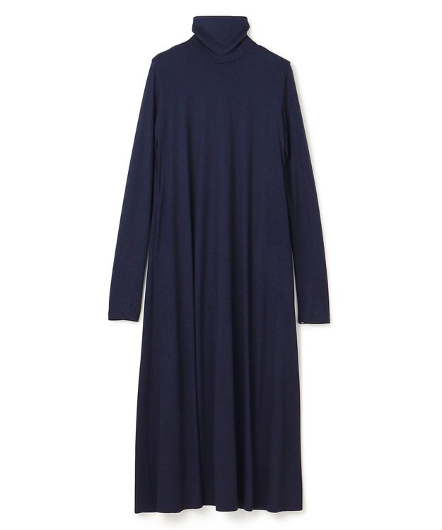 BEIGE， 【洗える】CALDANA / タートルネックロングドレス Navy