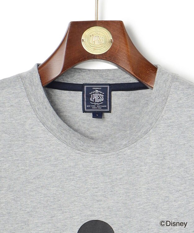 J.PRESS MEN 【DISNEY COLLECTION】【UNISEX】フロントイラストTシャツ / ミッキーマウス ライトグレー系