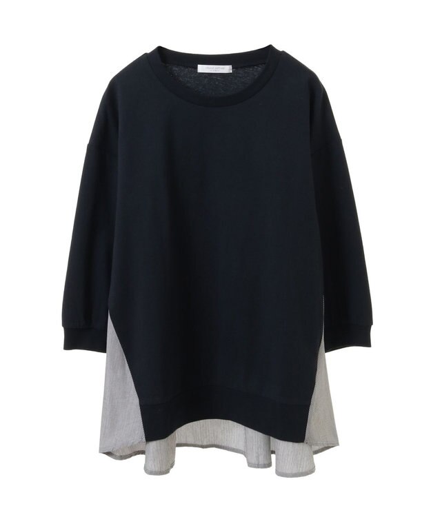 Green Parks 布帛切り替えフレアカットプルオーバー Navy