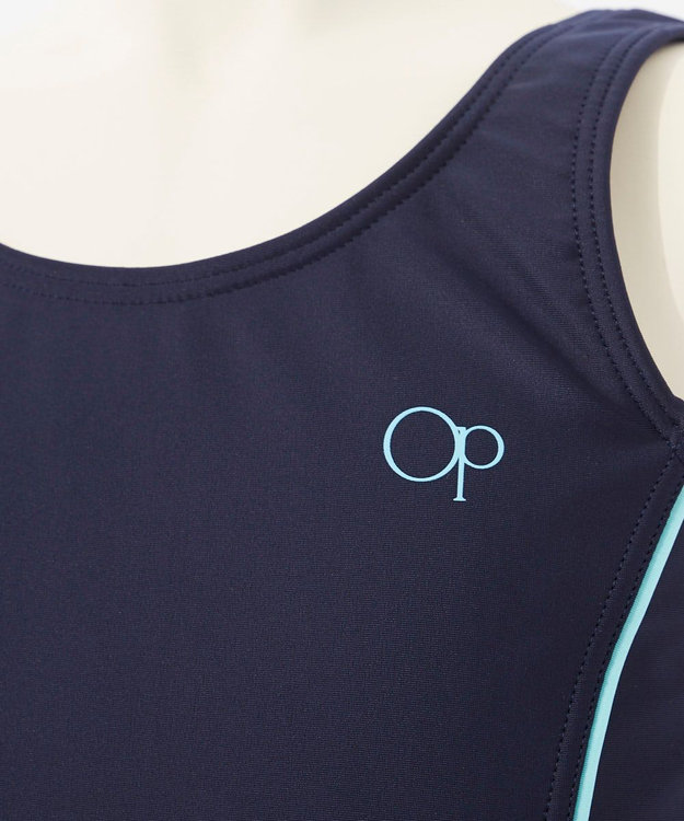 OP／FILA 【Ocean Pacific】スクール水着タンキニ 水着上下セット ネイビー×サックス