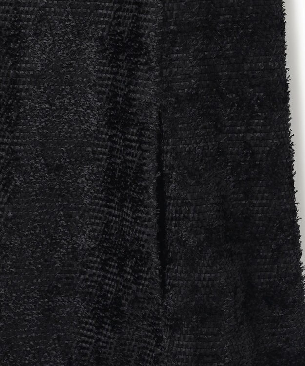 ICB ダイヤカットジャカードブラウス ブラック系