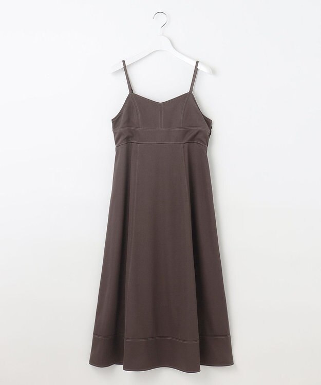 Feroux 【新色追加・洗える】バックリボン キャミワンピース ダークブラウン系