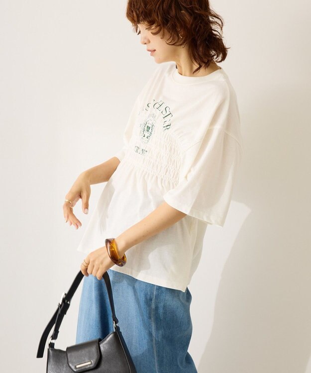 AMERICAN HOLIC カレッジプリントシャーリングプルオーバー Off White