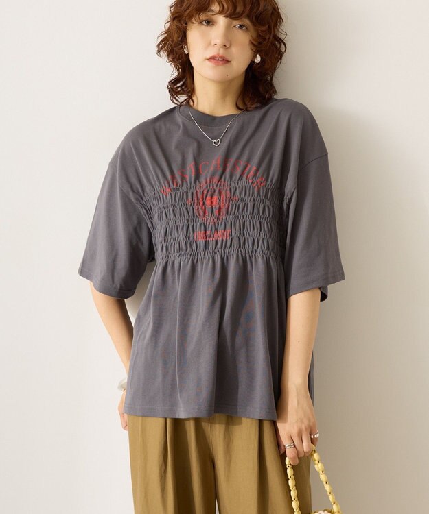 AMERICAN HOLIC カレッジプリントシャーリングプルオーバー Charcoal Gray