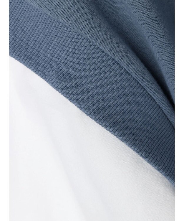 CRAFT STANDARD BOUTIQUE 裏毛袖レイヤード風パーカー Sax