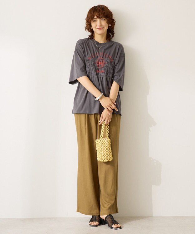 AMERICAN HOLIC カレッジプリントシャーリングプルオーバー Charcoal Gray