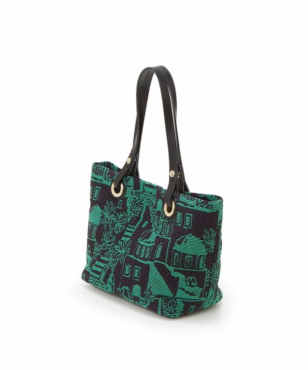 TOPKAPI 【TREASURE TOPKAPI】ジャガード生地 総柄 ミニ トートバッグ グリーン