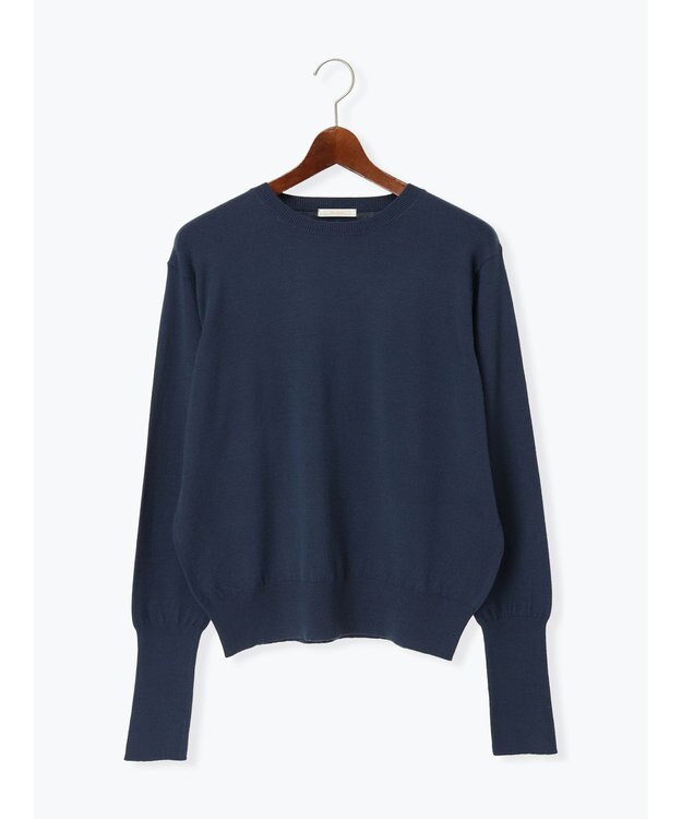 Te chichi プレーンニット(吸湿発熱) ネイビー