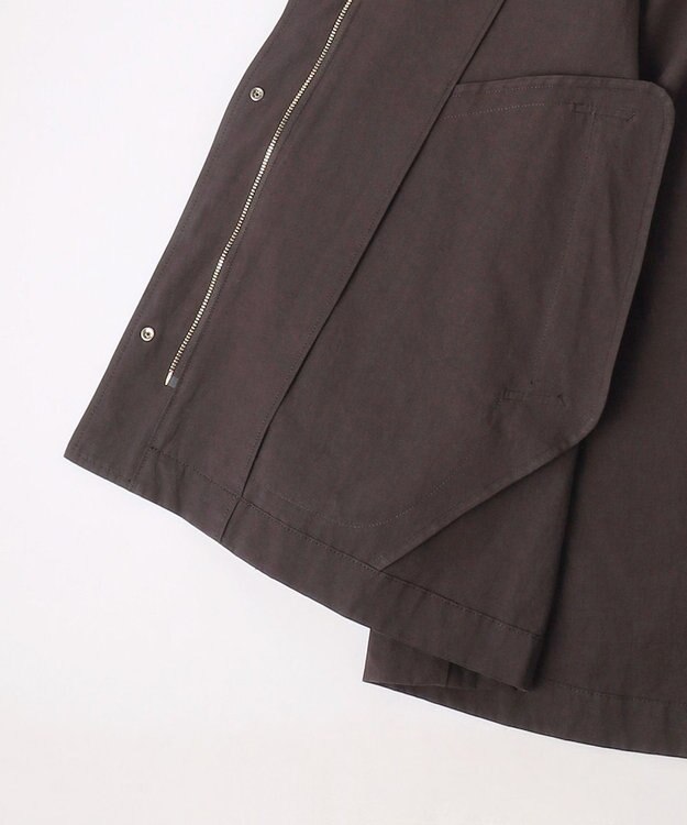 自由区 コットンリネンウェザーライト コート ブラウン