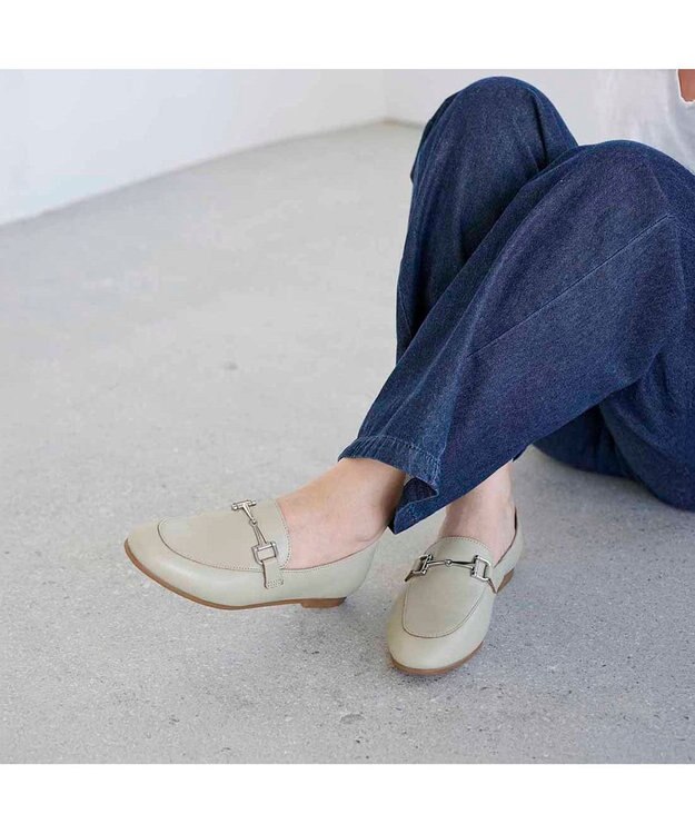 ing <ing>【WEB限定】レザービットローファー ライトグリーン