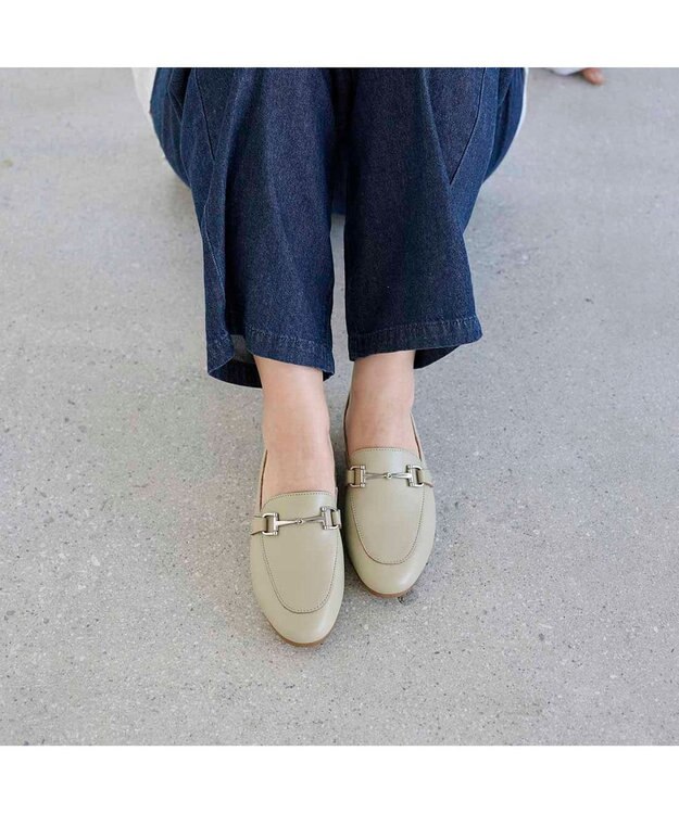 ing <ing>【WEB限定】レザービットローファー ライトグリーン