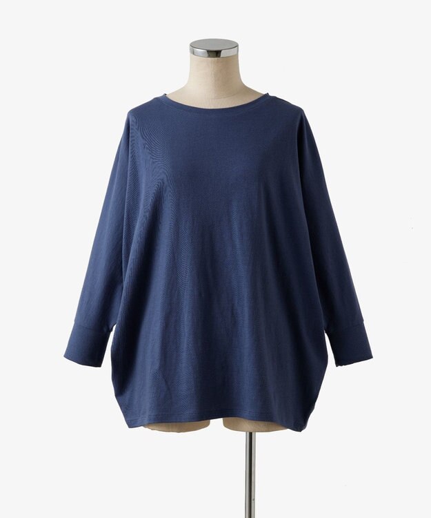 TOQUE 〈大草直子さんアドバイザー〉 【天然素材】タンギスコットン天竺ドルマンTシャツ ネイビー