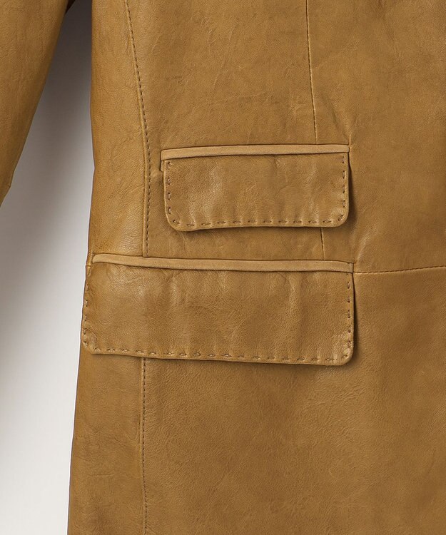 JOSEPH ABBOUD 【キングサイズ・スペインラム使用】 ナチュラルレザージャケット キャメル系