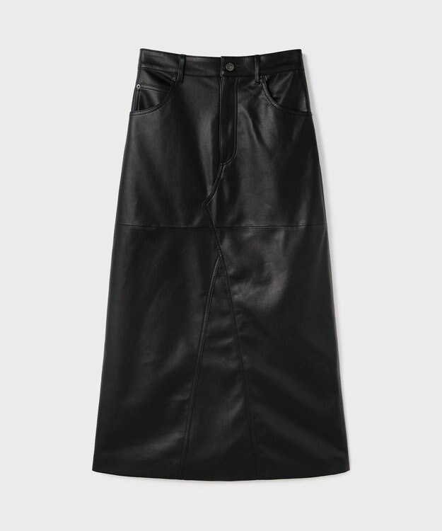 GRACE CONTINENTAL フェイクレザータイトスカート ブラック