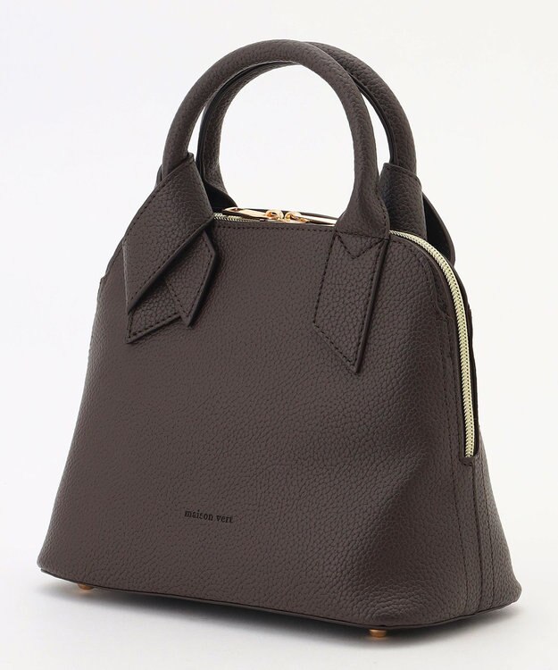 LA BAGAGERIE 【maison vert】 【超軽量/多収納】リボンハンドル2WAYバッグ ダークチョコ