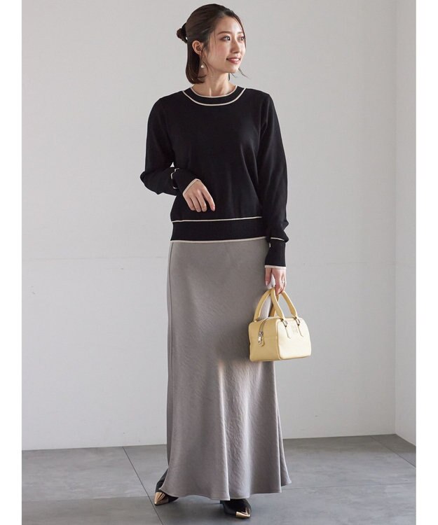 Te chichi 前後2WAYボウタイニットプルオーバー ブラック