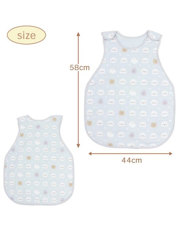 Mother garden しろたん 総柄 スリーパー 四重ガーゼ ベビー おくるみ グレー