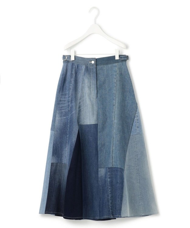 ICB アップサイクルデニム フレアスカート ブルー系