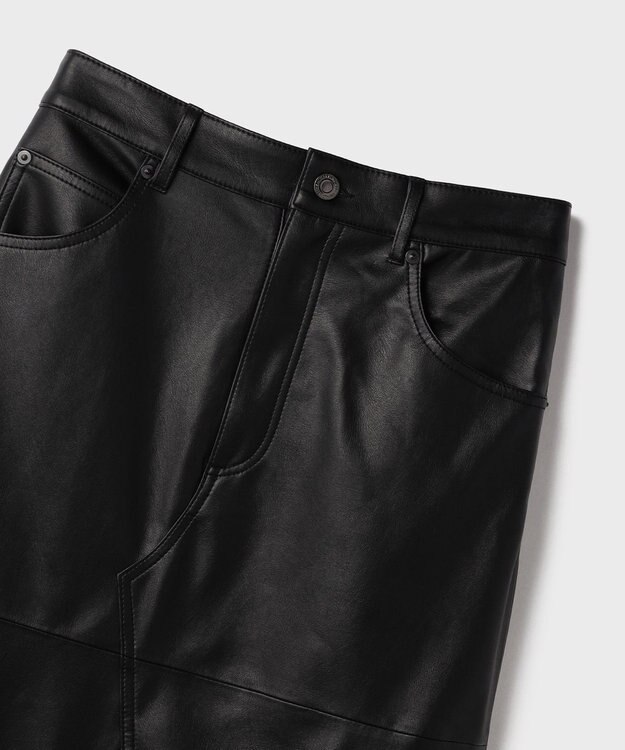 GRACE CONTINENTAL フェイクレザータイトスカート ブラック