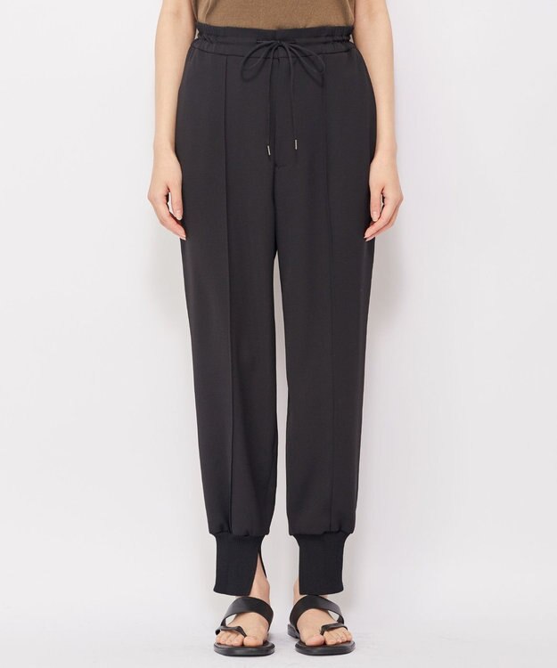 uncrave 【uncrave WHITE】ドレーピーツイル リブパンツ ブラック