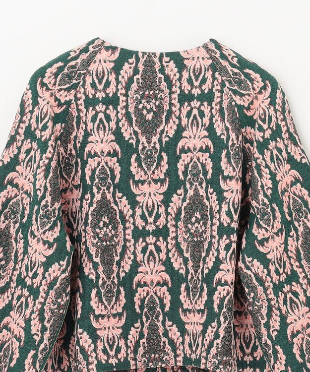 GRACE CONTINENTAL オーナメントジャガードジャケット グリーン