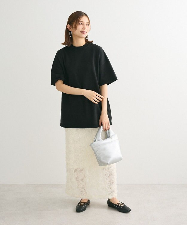 Green Parks ・ＡＮＤＳＥＡＲＣＨ　ニット５分袖プルオーバー Black