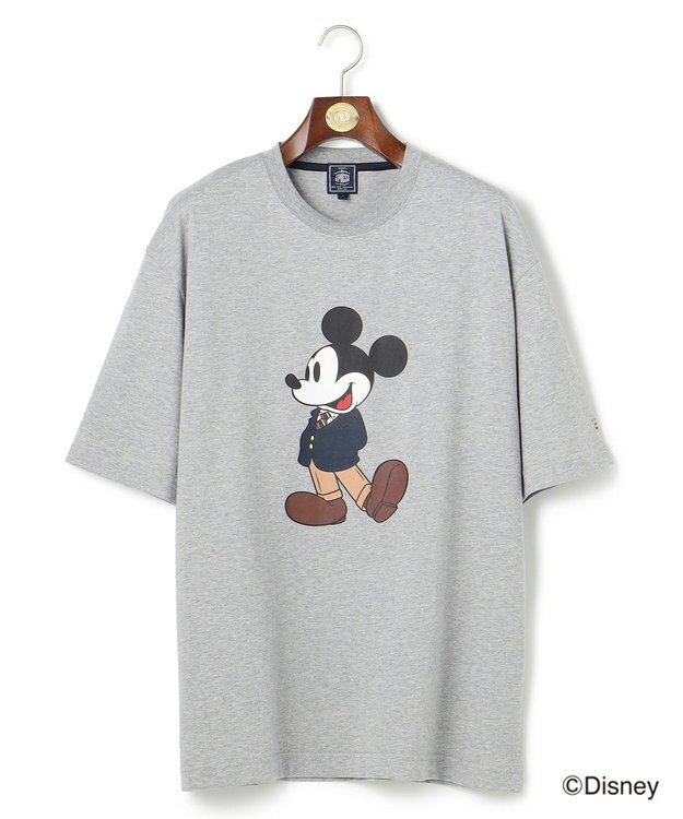 J.PRESS MEN 【DISNEY COLLECTION】【UNISEX】フロントイラストTシャツ / ミッキーマウス ライトグレー系