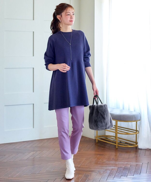 Tiaclasse 三つ編みハンドルファーバッグ グレー