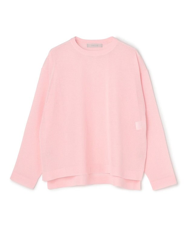 UNFILO シアーフォルムニット クルーネック ピンク