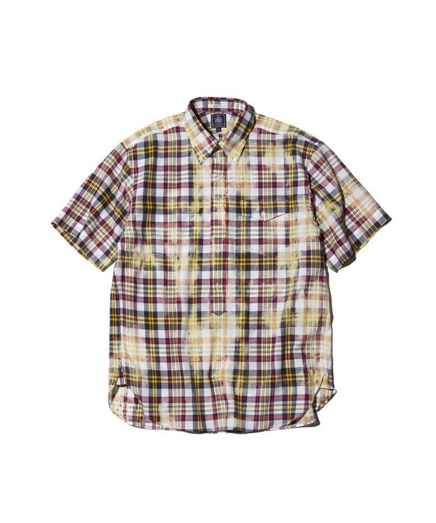 J.PRESS MEN 【J.PRESS ORIGINALS】India Madras Discharge Print Pullover Shirt / Baggy Fit ネイビー系3