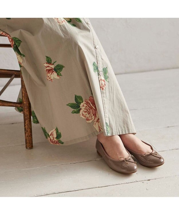 MODE ET JACOMO <MODE ET JACOMO>【レイン対応】ラウンドトゥバレエシューズ オークエナメル