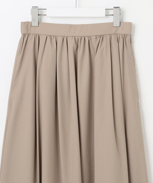 自由区 【洗える】ランダムタック スカート ダークサンド