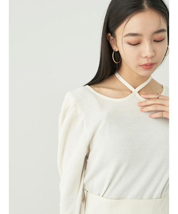 earth music&ecology ホルターネックインナー Ivory