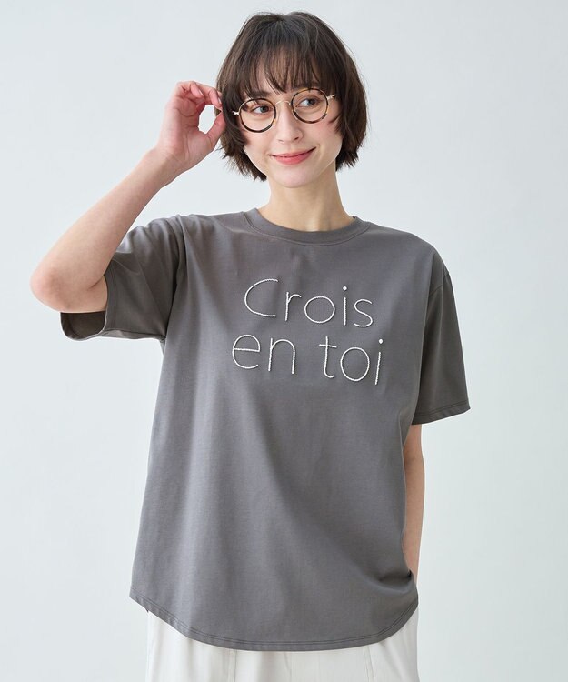 ANY アソートロゴラウンドヘムTシャツ ステッチロゴ