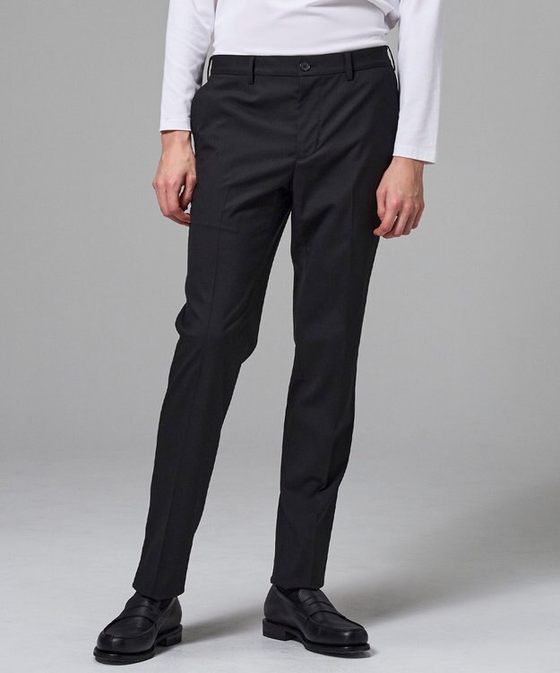 JOSEPH HOMME 【後ろウエストゴム仕様】キャリーマンストレッチ   テーパードパンツ / CITY EASY ブラック系