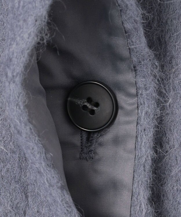 組曲 S スタンドカラーシャギーコート チャコールグレー系