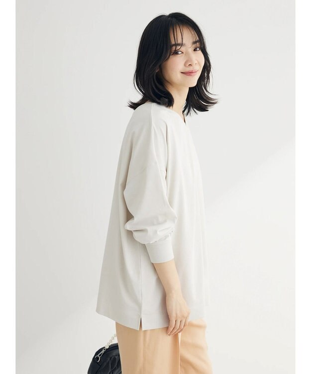 Green Parks 前後でも着れちゃう万能長袖ロンＴ Light Beige