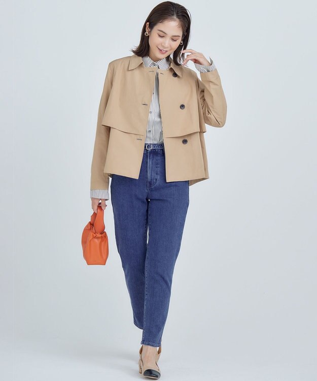 組曲 L タイプライター ショートトレンチコート ベージュ系